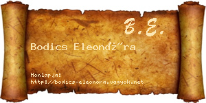Bodics Eleonóra névjegykártya